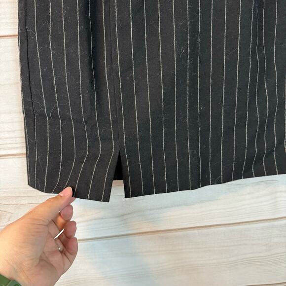 Madewell Black Wool-Blend Mini Skirt in Pinstripe Size 2 - Picture 5 of 8